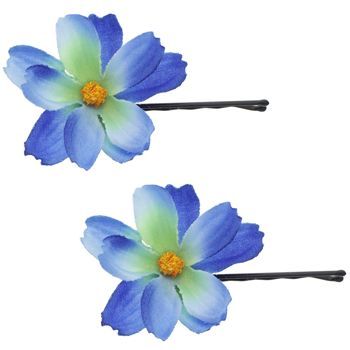 Karen Marie - Le Fleur Collection - Cosmos Bobby Pins - Ocean Blue (2)