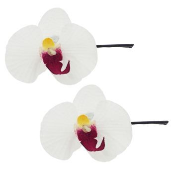 Karen Marie - Le Fleur Collection - Phalaenopsis Orchid Bobby Pins - White (2)