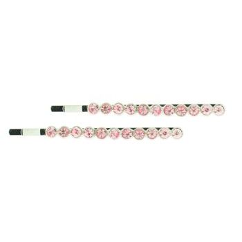 Karen Marie - Large Crystal Bobby Pins - Soft Pink (Set of 2)