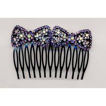 Austrian Crystal - Bow Comb - Amethyst