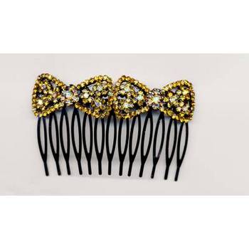 Austrian Crystal - Bow Comb - Gold