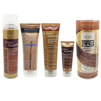 John Frieda - Brilliant Brunette - Extreme Shine Package for Dry Hair - Amber to Maple (Set of 5)