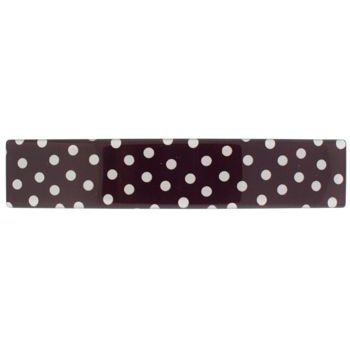 France Luxe - Reg Rec Barrette - Brown w/ Polka Dots