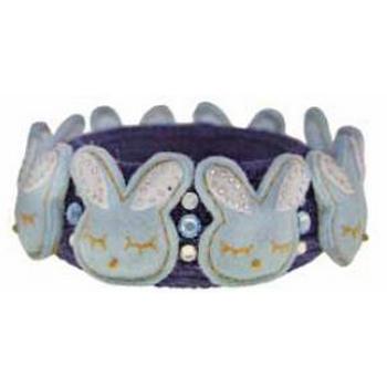 Tarina Tarantino - Kyoto Carnival - Bunny Carousel - Swarovski Crystal and Crochet Bunny Bangle - Blue and Navy