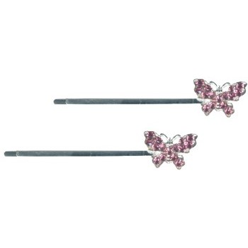 HB HairJewels - Austrian Crystal Butterfly Hairpins - Light Rose (2)