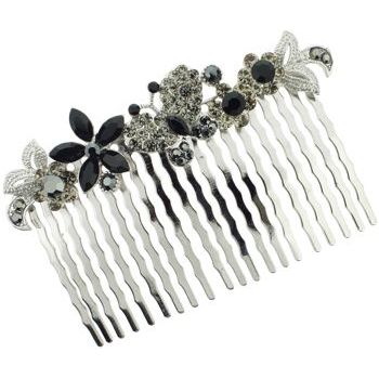 Karen Marie - Butterfly & Flower Crystal Garden Comb - Smoke (1)