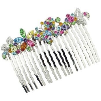 Karen Marie - Butterfly & Flower Crystal Garden Comb - Rainbow (1)
