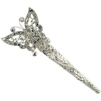 Karen Marie - Antique Butterfly & Crystal Jaw - Smoke (1)