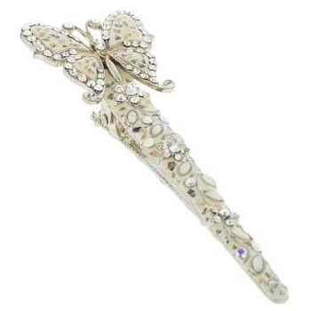 Medusa's Heirlooms - Enamel & Crystal Butterfly Jaw - Ivory