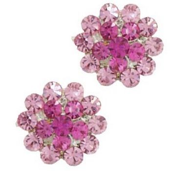 Karen Marie - Crystal Cluster Coils - Pink (set of 2)