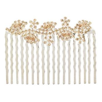 Karen Marie - Crystal Leaf Vine Comb - Gold Topaz (1)