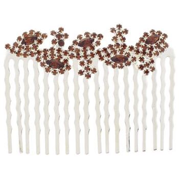 Karen Marie - Crystal Leaf Vine Comb - Topaz (1)