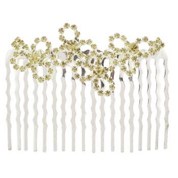Karen Marie - Open Daisy Crystal Comb - Gold Topaz (1)