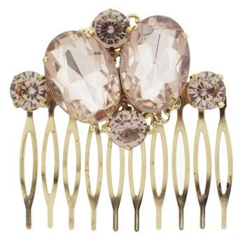 Karen Marie - Antique Colossal Crystal Comb - Light Topaz (1)