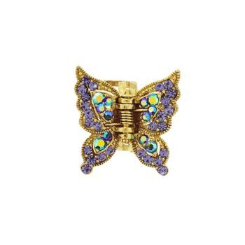 Medusa's Heirlooms - Small Sparkling Butterfly Claw - Gold/Amethyst (1)
