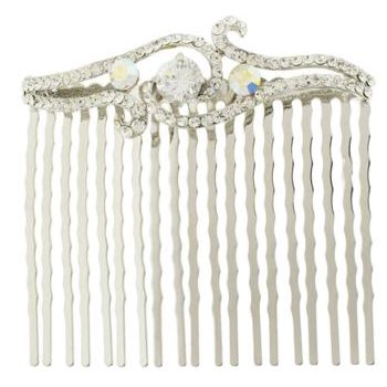 Medusa's Heirlooms - Swarovski Encrusted Wave Comb - Silver/White