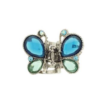 Karen Marie - Mini Butterfly Jaw Clip - Blue/Green (1)