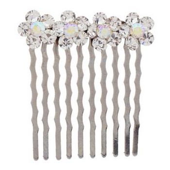 Karen Marie - Crystal Flower Petite Comb - White (1)
