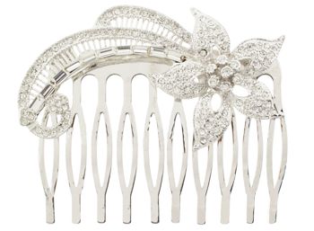 Karen Marie - Bridal Collection - Whimsical Ribbon & Flower Comb (1)