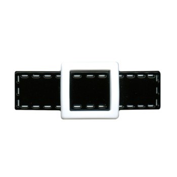 Camila - Belt & Buckle Barrette - Black w/White