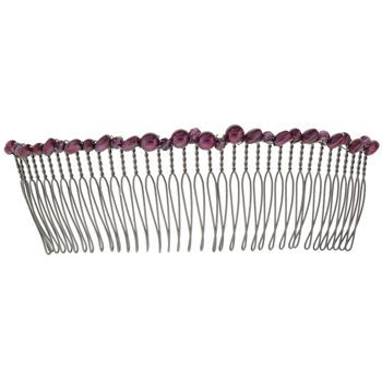 Colette Malouf - Pearl & Crystal Wire Hair Comb - Large - Eggplant (1)
