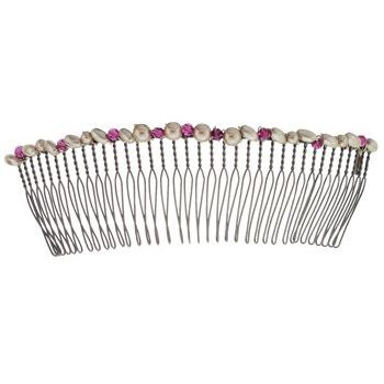 Colette Malouf - Pearl & Crystal Wire Hair Comb - Large - Taupe (1)