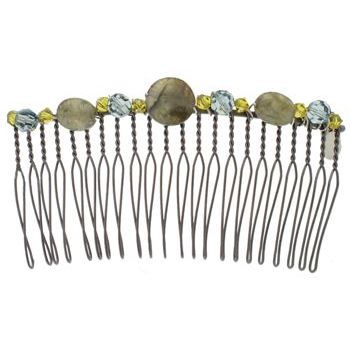 Colette Malouf - Semiprecious Stone Wire Hair Comb - Medium - Taupe (1)