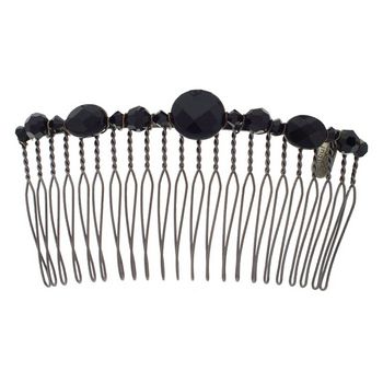 Colette Malouf - Semiprecious Stone Wire Hair Comb - Medium - Black (1)