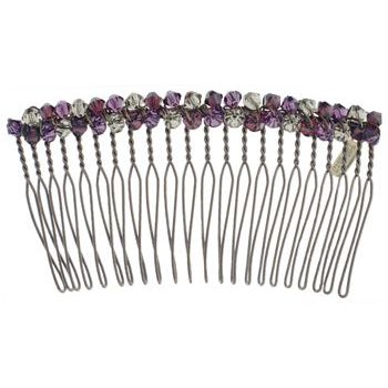 Colette Malouf - Crystal Pomegranite Wire Hair Comb - Medium - Eggplant (1)