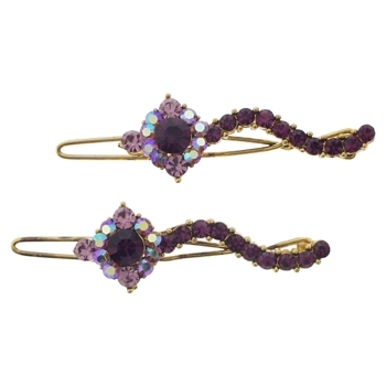 Medusa's Heirlooms - Crystal Streamer Clips - Amethyst (Set of 2)