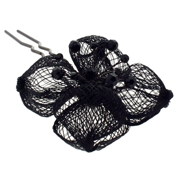 Colette Malouf - Crystal Mesh Hairpin - Black (1)