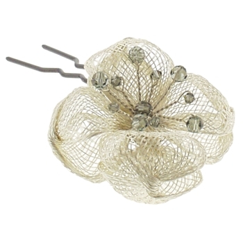 Colette Malouf - Crystal Mesh Hairpin - Silver (1)