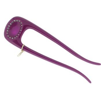 Colette Malouf - Crystal inchOinch Resin Hairpin - Plum (1)