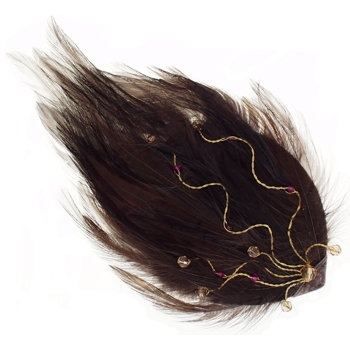 Colette Malouf - Feather Wing Beak Clip - Coffee (1)