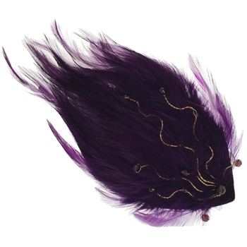 Colette Malouf - Feather Wing Beak Clip - Eggplant (1)