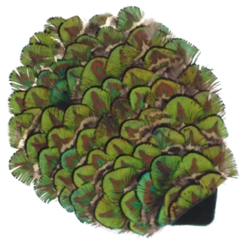 Colette Malouf - Patterned Feather Beak Clip - Chartreuse (1)