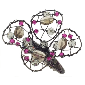 Colette Malouf - Flower Beak Clip - Semi-Precious Stones - Steel (1)