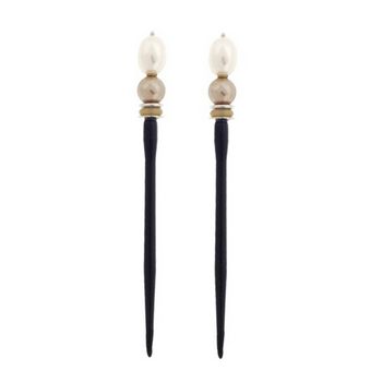 Mei Fa - Hairstyx - Cafe Pearl - Short Hairsticks - (Set of 2)