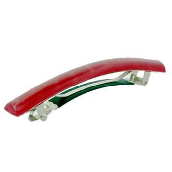 Camila - Barrette - Red w/Square Pattern