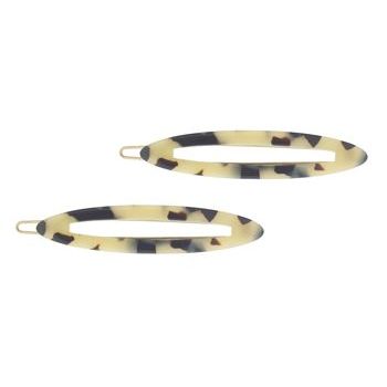 Camila - Long Oval Barrettes  - Ivory Tokyo