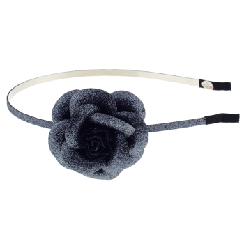 Cara - Glitter Rose Headband - Gunmetal (1)