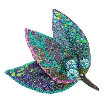 Karen Marie - Le Fleur Collection - Holiday Collection - Shimmering Evening Leaves - Turquoise ( 1)