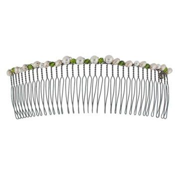 Colette Malouf - Pearl & Crystal Wire Hair Comb - Large - Rose(1)