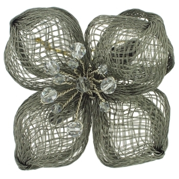 Colette Malouf - Crystal Mesh Beak Clip - Hematite (1)