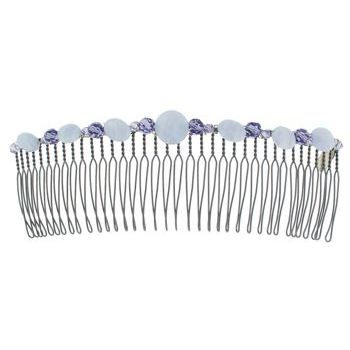 Colette Malouf - Semiprecious Stone Wire Hair Comb - Large - Blue Lace Agate (1)