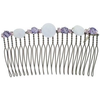 Colette Malouf - Semiprecious Stone Wire Hair Comb - Medium - Blue Lace Agate (1)