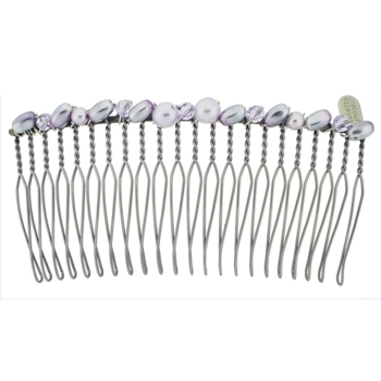 Colette Malouf - Pearl & Crystal Wire Hair Comb - Medium - Lilac (1)