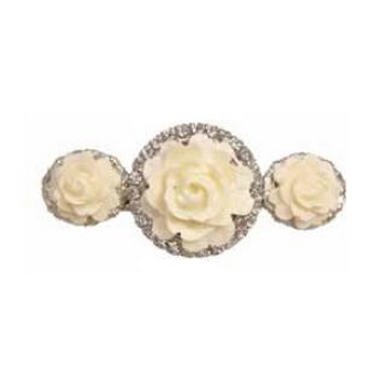 Tarina Tarantino - Fiore - Crema - Swarovski Crystal Triple Rose Blossom Barrette