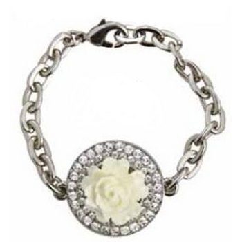 Tarina Tarantino - Fiore - Tiramisu - Swarovski Crystal Rose Chain Bracelet