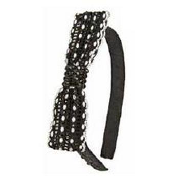 Tarina Tarantino - Gotham City - Crocheted Lace Bow and Swarovski Crystal Headband